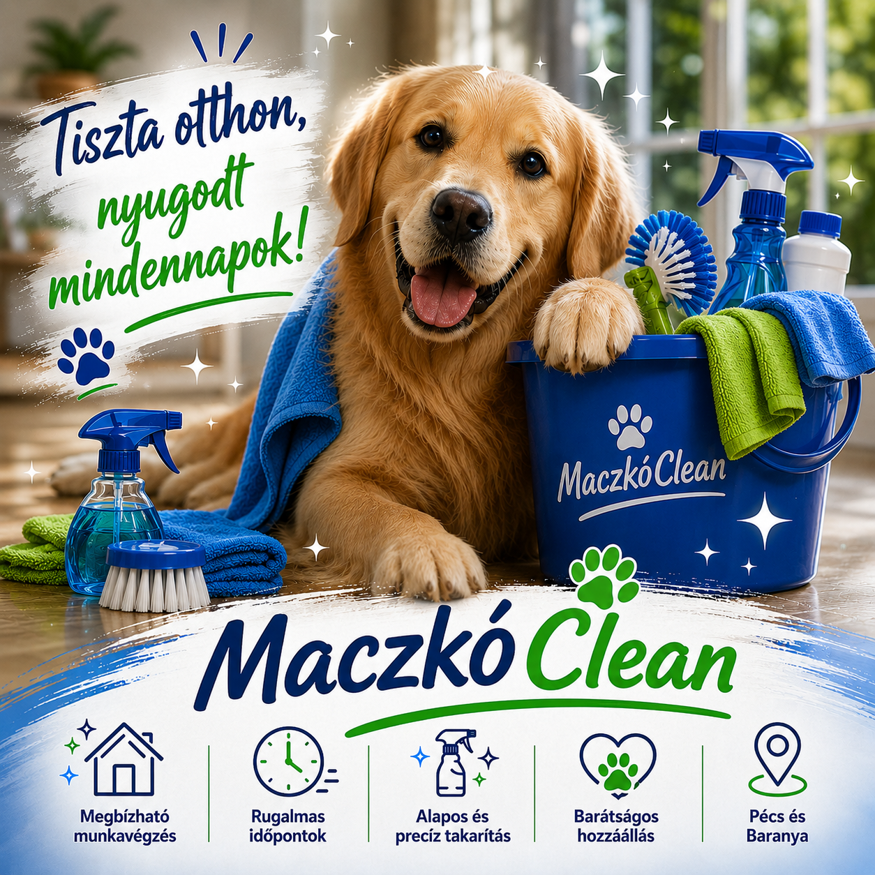 MaczkóClean takarító vállalkozás Pécsen és Baranyában – lakások, irodák, apartmanok és egyéb ingatlanok professzionális takarítása