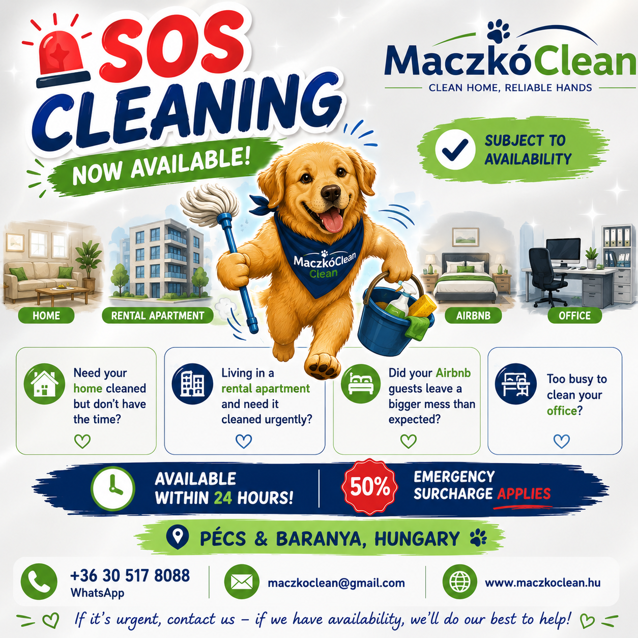 Emergency Cleaning – Available Within 24 Hours